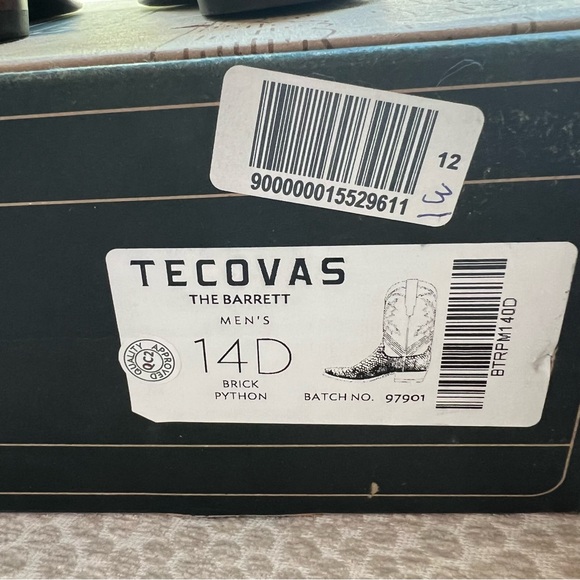 Tecovas The Barrett in Brick Python Size 14D - Picture 5 of 6